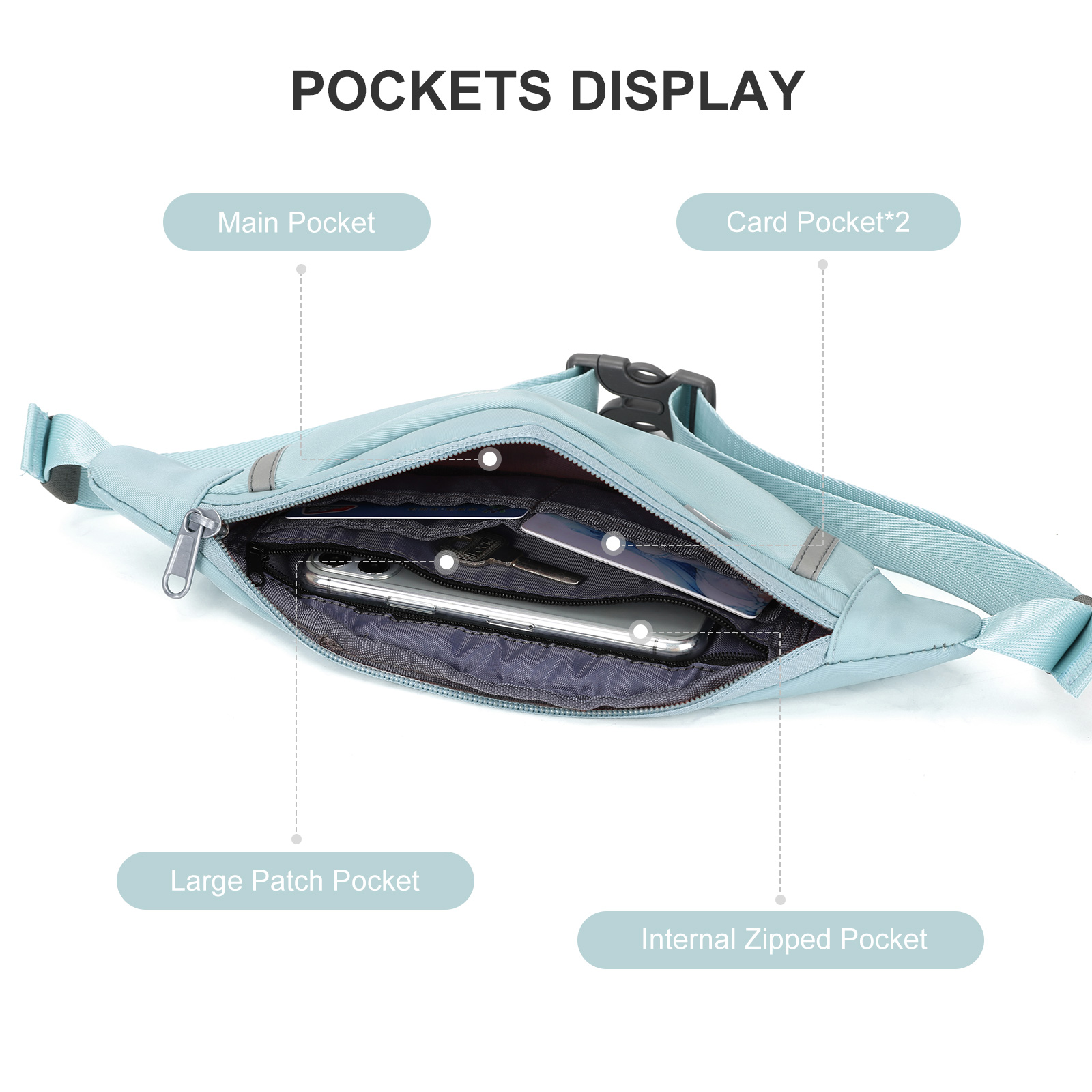 Water Resistant Waist Bag Zipp - Outdoor Sport Bag ulasan dan harga