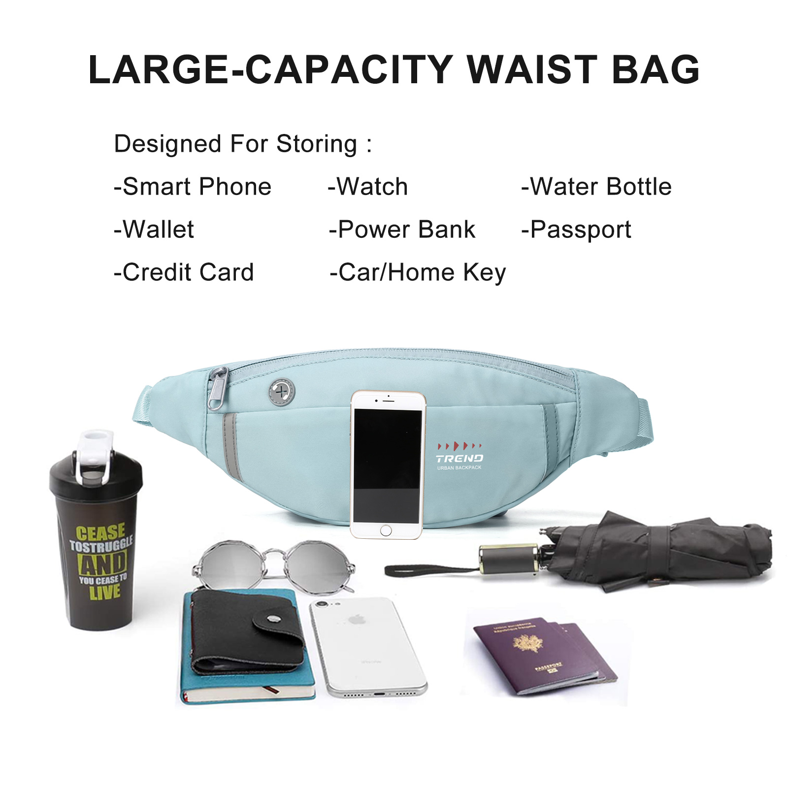 Water Resistant Waist Bag Zipp - Outdoor Sport Bag ulasan dan harga